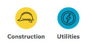 Construction and Utilities market sector icons