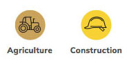 Agriculture and Construction market sector icons