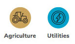Agriculture and Utilities market sector icons