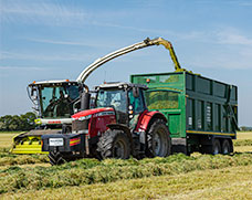 Bailey Silage Trailer towed by Massey Ferguson tractor
