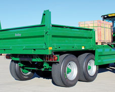 Dropside trailer being loaded with pallets