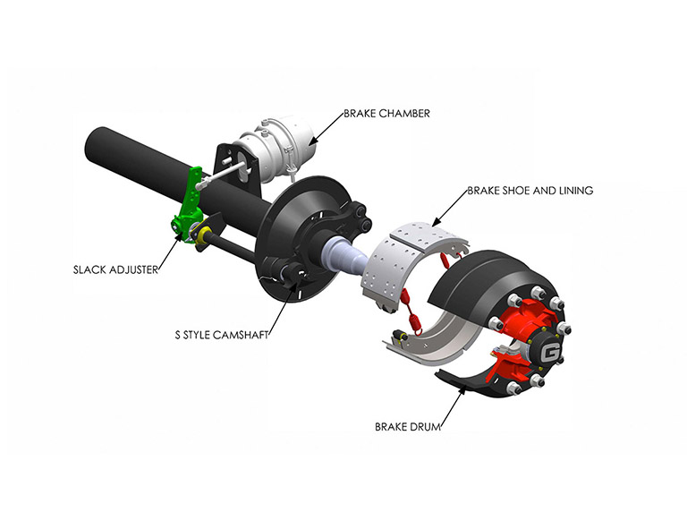 Bailey braking system exploded view