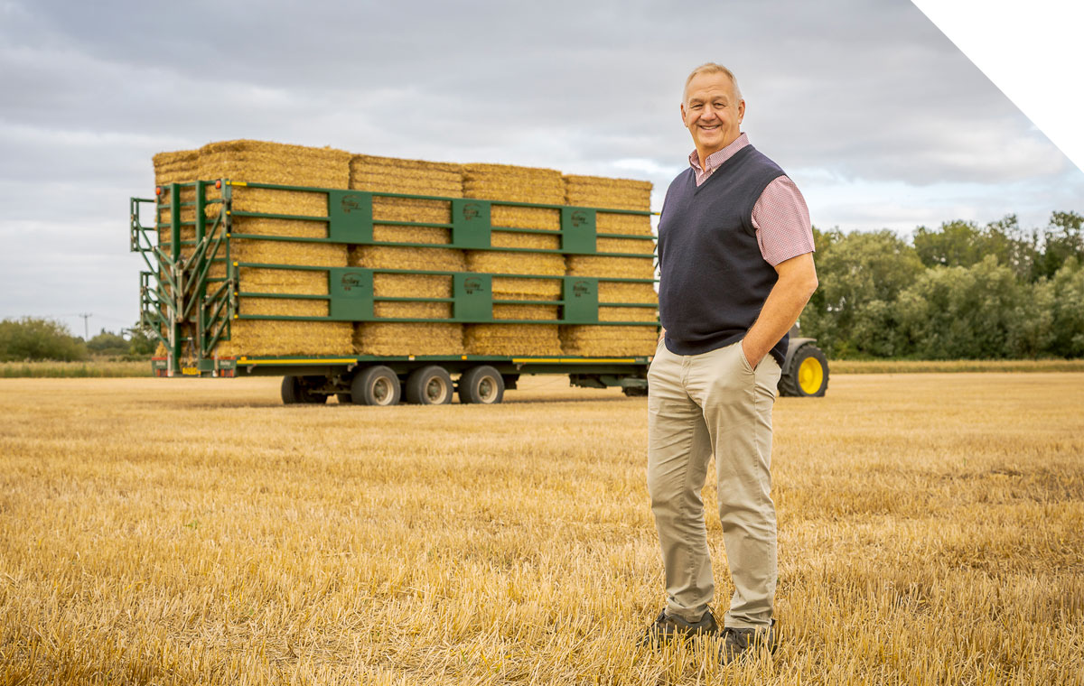 Andrew Baxter with a Bailey Bale trailer