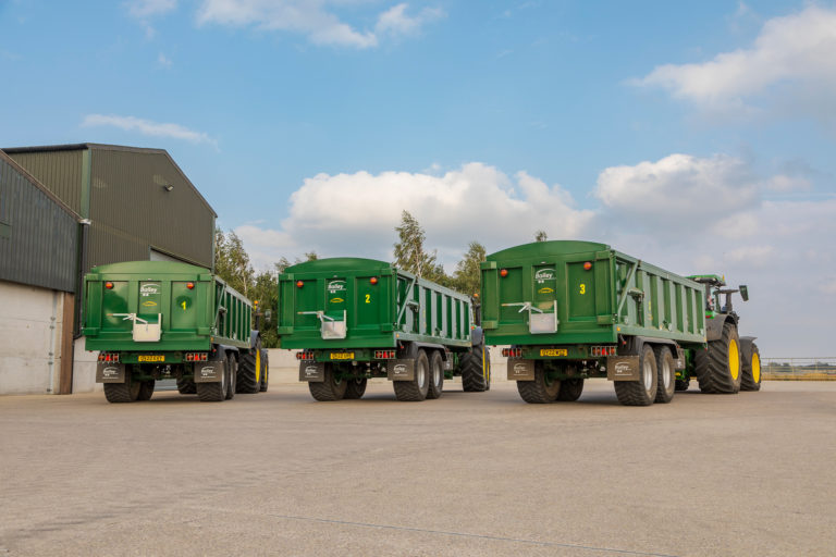 A trio of identical Bailey trailers
