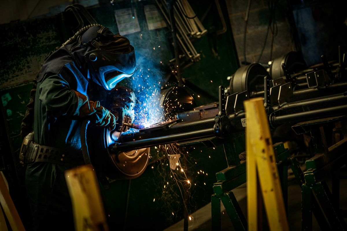 Welding in the Bailey Trailers factory